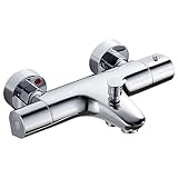 SINKTORY Badewannenarmatur Thermostat, Wannenarmatur Thermostat Messing, Chrom...