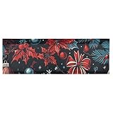 Amooorous Verstellbare Weihnachtsvorhänge, 137 x 45 cm, Badezimmer-Vorhänge, Fenster...