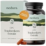 nedura® OPC Traubenkernextrakt hochdosiert – 200 vegane Kapseln – 560 mg reines OPC...
