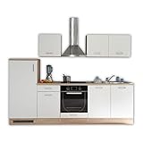 Stella Trading ANDY Moderne Küchenzeile ohne Elektrogeräte Eiche Sonoma Optik, Weiß...