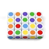 20 PCS Farbwürfel,farbwürfel 6 Farben Mit Punkten Anpassbare,22MM Punkten Anpassbare...