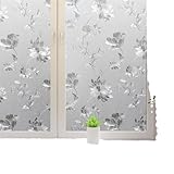 Yiustldd Blickdicht Sichtschutzfolie, Statische 3D Fenster Dekorfolie Milchglasfolie...