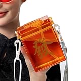 SOYDAN Mahjong Wasserflasche mit Strohhalm, kreative kreative Sport-Trinkflasche,...