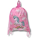 damaloo Einhorn Kindergarten Beutel 25x30 cm für Mädchen - Unicorn Kinder Turnbeutel -...
