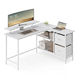 VASAGLE L-förmiger Schreibtisch, Eckschreibtisch, 2 geräumige Schubladen,...