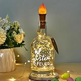 Weewooday LED Flaschenlicht mit Spruch Osterfeuer Beleuchtete Dekoflasche mit Korken...