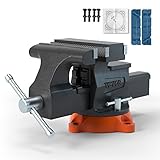 VEVOR 16,7cm Schraubstock 360° Drehbar Sphäroguss Werkbankschraubstock...