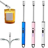 Lichtbogen Stabfeuerzeug, 3 PCS Lichtbogen Feuerzeug Elektrisch, Stabfeuerzeug mit...