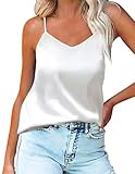 Ekouaer Damen Satin Cami Tank Top Seidentop Shirt Ärmellose V-Ausschnitt Blusen Spaghetti...