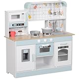 AIYAPLAY Kinderküche Puppenküche mit Geräuschen, Lichtern, Kaffeemaschine, Mikrowelle,...