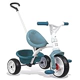 Smoby - Be Move blau - Kinderdreirad mit Schubstange, Sitz mit Sicherheitsgurt,...