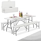 Juskys Bierzeltgarnitur Bayreuth 3-teilig & klappbar - 180 x 70 x 74 cm - 2...
