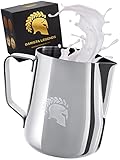 Barista Legends® Milchkännchen Edelstahl 600ml mit speziellem Latte Art...