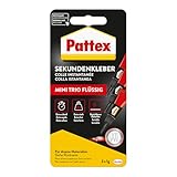 Pattex Sekundenkleber Flüssig Mini Trio, spülmaschinenfester Superkleber in 3...