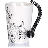 Kompassswc Lusitig Kaffeetasse mit motiv henkel Keramiktasse Musik Teebecher Musiktasse...