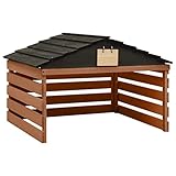 LXYZWRW Lawn & Garden Mähroboter Garage Schwarz und Braun 78x74x54cm Firwood Outdoor...
