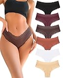 FINETOO Unterhosen Damen Baumwolle Spitze Brazilian Slip Damen Sexy Unterwäsche...