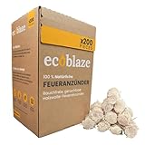 Eco Blaze Natürliche Kaminanzünder - Holzwolle-Feueranzünder für Holz- und...