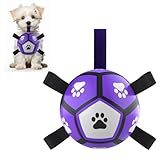 QDAN Hundespielzeug-Fußbälle: Interaktives Hundespielzeug zum Tauziehen, Hundebälle mit...