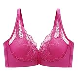 Ekiregaii BH mit Frontverschluss für Damen, britische Blumenspitze, einfarbig, Bralette,...