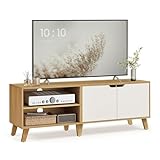 VASAGLE TV-Schrank, Fernsehtisch mit 2 Türen, 140 cm lang, TV-Regal für Fernseher bis zu...
