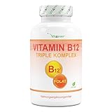 Vitamin B12 Komplex - 240 Tabletten für 8 Monate - 500µg Vit B12 + Folsäure 200µg pro...