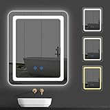 Badspiegel mit Beleuchtung, IP65 Super Wasserdicht LED Badezimmerspiegel mit Beleuchtung,...