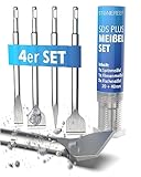 STONE REEF SDS Plus Meißel Set [4-teilig inkl. Fliesenmeißel], Sds Meißel, Meisel,...