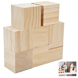 8 Stück Holzwürfel Blanko, Holzwürfel Groß 50x50x50mm, Quadrat Würfel Natürliche...