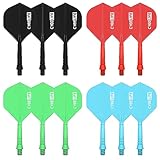 CyeeLife Dart Schäfte und Dart Flights aus einem Stück 12 Stabile,Dartpfeile Zubehör...