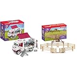 SCHLEICH 42439 Horse Club Mobile Tierärztin mit Hannoveraner Fohlen & 42434 Pferdekoppel...