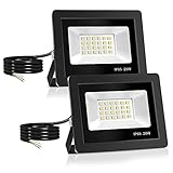 Realky LED Strahler Außen,[2 Stück] 20W LED Fluter 24 LED Solarleuchten IP65...