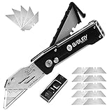 BIBURY Cuttermesser, Portabel Teppichmesser, Faltbares Universalmesser mit 15...