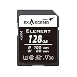 Exascend Element 128GB SDXC UHS-I V30 Speicherkarte 4K UHD bis zu 170 MB/s, UHS-I, Klasse...
