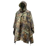 Mil-Tec Regenponcho Unisex • US Poncho aus reißfestem Ripstop Material • Mehrzweck...