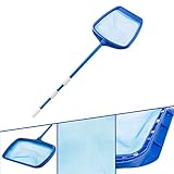 Arebos Poolkescher Feinmaschig mit Teleskopstange | Poolreinigung Bodenkescher |...