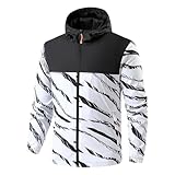 Vexuqedy Windjacke Herren Wasserdicht Sportjacke Regenjacke Stilvolle Bedruckt...