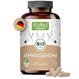 Raibu Ashwagandha Kapseln BIO (270 Kapseln mit 2400mg pro Tagedosis) Hochdosiert I...