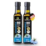 Kräuterland Bio Schwarzkümmelöl 2X250ml (500ml), gefiltert, ohne Zusatzstoffe, hoher...