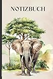 Elefant Notizbuch: A5 Buch für Notizen mit Elefantenmotiv praktisches Notizheft Dot Grid...