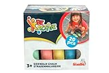 SIMBA 20 Straßenmalkreiden, 5 Farben: Blau, Gelb, Rot, Grün, Weiß, 2,5x10,5cm, ab 3...