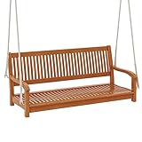 COSTWAY Schaukelbank 2-Sitzer, Veranda-Schaukel bis 360 kg belastbar, Hängebank...