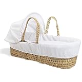 Clair de Lune Babykorb mit Waffelpalme, 75 x 28 cm, Weiß
