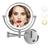 Auxmir Kosmetikspiegel mit LED Beleuchtung 1X/20X Vergrößerung, Dimmbarer...