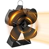 UZIMOO Ofenventilator ohne Strom - 4 Flügel Kaminventilator Ventilator für Kaminofen,...