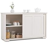 COSTWAY Sideboard, Küchenschrank mit Schiebetüren & verstellbarem Ablage, Buffetschrank...