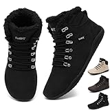 Geweo Barfußschuhe Winter Sneaker Stiefel Breite Walking Schuhe Barfuss Damen Herren...