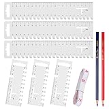 9 Stück Handmaß Set, 6 Stk Schneiderlineal mit Gezackter, 1 Lederlineal mit 2...
