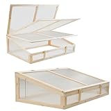 TRUTZHOLM Frühbeetaufsatz aus Massivholz 120x80x40 cm Frühbeetkasten mit...