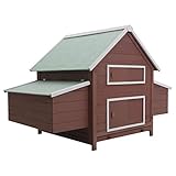 GuyAna Hühnerstall Braun 157x97x110 cm Holz Wachtelstall Freigehege FüR Kaninchen